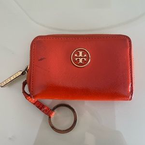 Tory Burch zip around key chain wallet
